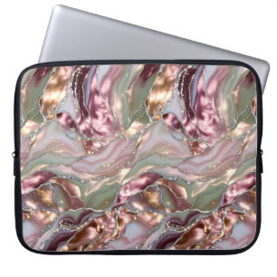 Läderfodral för bärbar dator i Blush Marble, elega Laptop Fodral