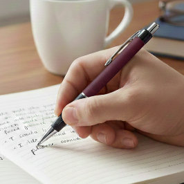 Läderlook Maroon Penna med Anpassningsbart Namn