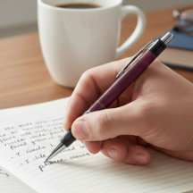 Läderlook Maroon Penna med Anpassningsbart Namn