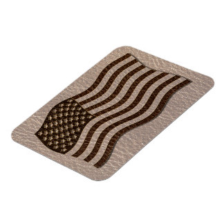 Läderlook USA Flagga Mjuk Magnet