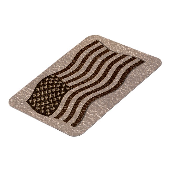 Läderlook USA Flagga Mjuk Magnet (Vänstra Sidan)