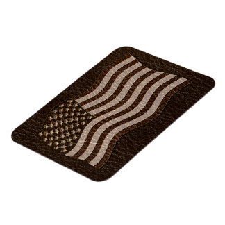 Läderlook USA Flagga Mörk Magnet