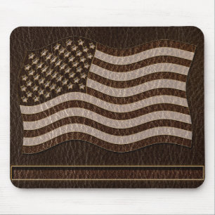 Läderlook USA Flagga Mörk Musmatta