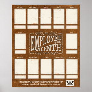 Lädermedarbetare i månadsfotovisningen poster