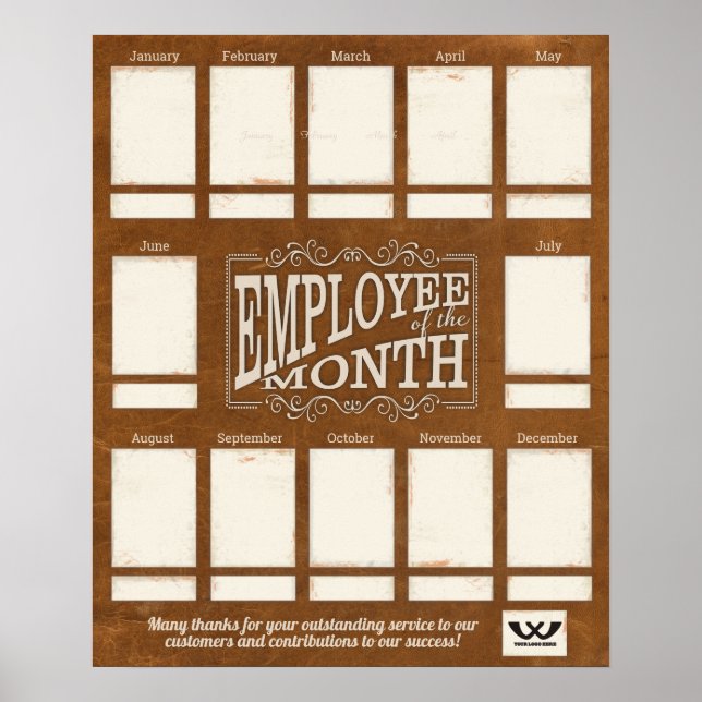 Lädermedarbetare i månadsfotovisningen poster (Framsidan)