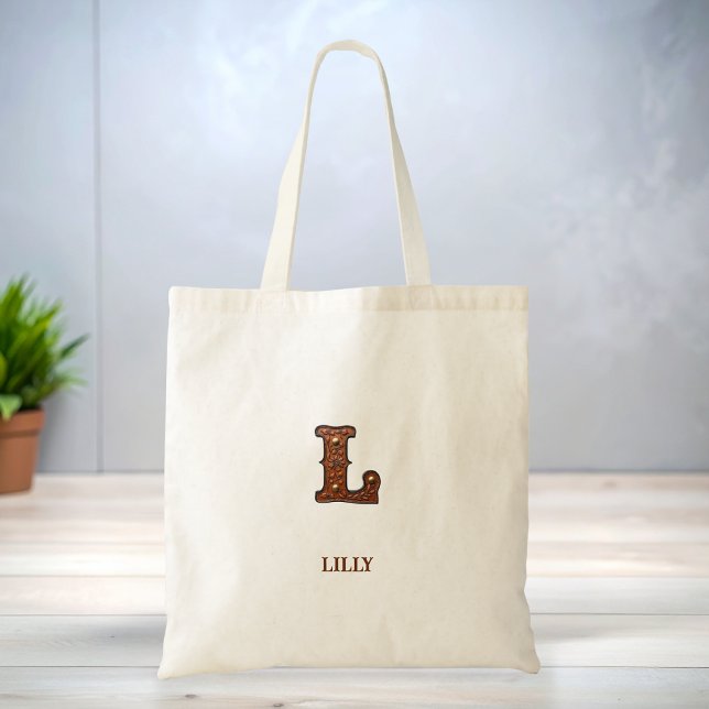 Lädermonogram Västerländsk Initial L Tygkasse (Skapare uppladdad)