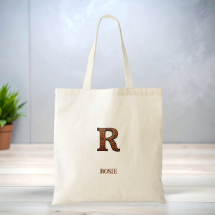 Lädermonogram Västerländsk Initial R Tygkasse