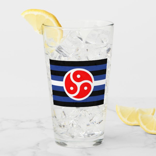 Läderövning Pride Flagga Glaskopp (Framsida Ice)