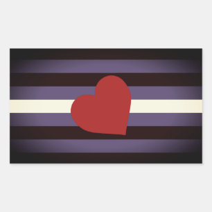 LäderPride Flagga och hjärta Rektangulärt Klistermärke