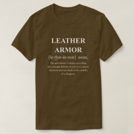 Läderrustning Rollig RPG-definition med vit text T Shirt