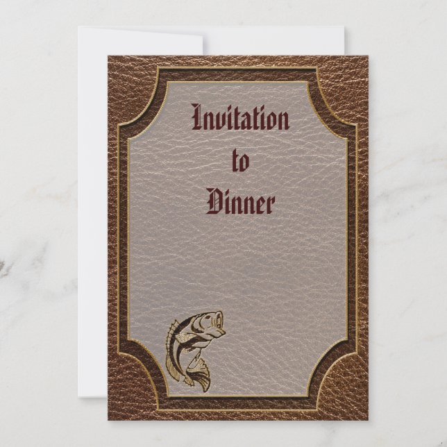 Läderseende fisk inbjudningar (Framsida)