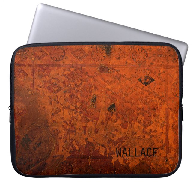 Läderskydd för äldre läder, bundet Bok Laptop Fodral (Framsidan)