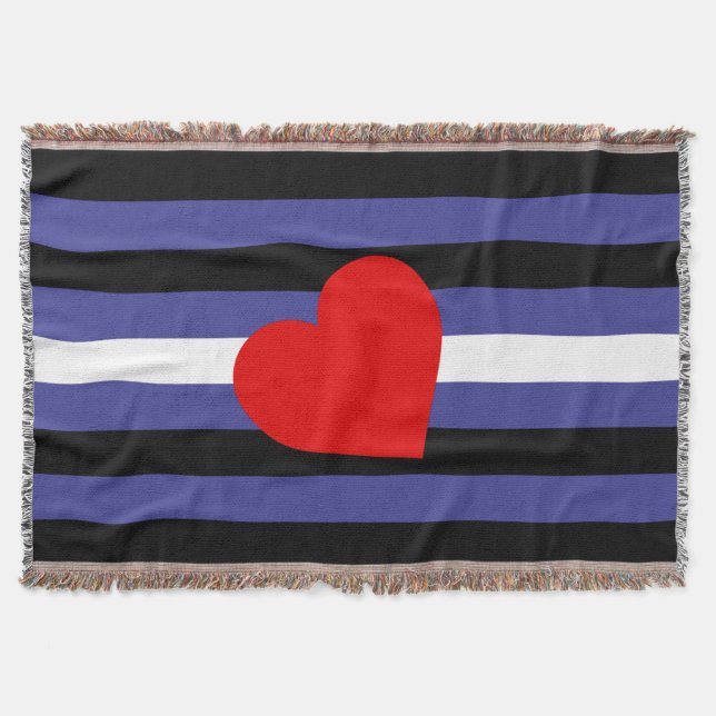 Läderstolthetsflagga och hjärta filt (Framsidan)