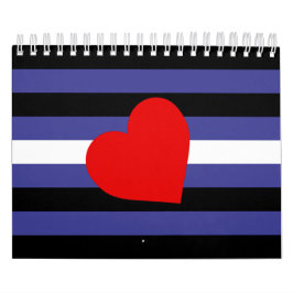 Läderstolthetsflagga och hjärta kalender