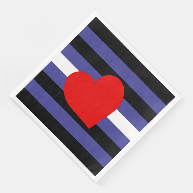 Läderstolthetsflagga och hjärta pappersservett (Hörn)