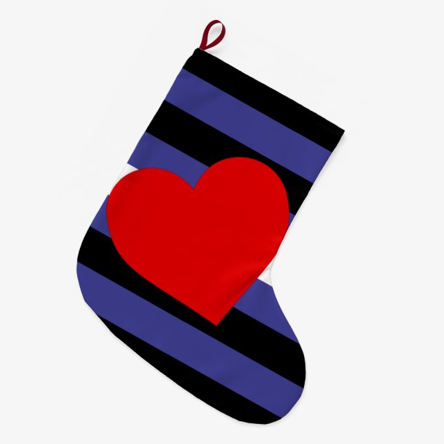 Läderstolthetsflagga och hjärta stor julstrumpa (Framsidan (Hängande))