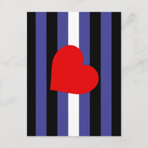 Läderstolthetsflagga och hjärta vykort