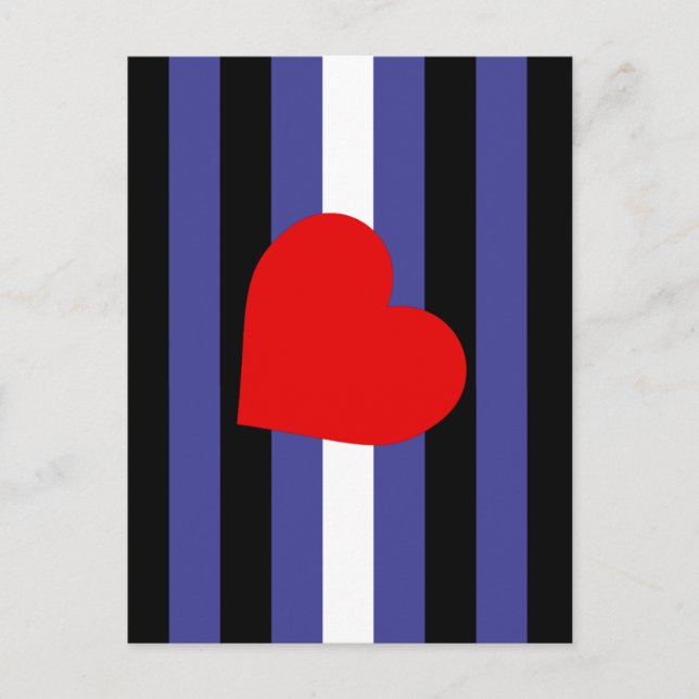 Läderstolthetsflagga och hjärta vykort (Framsida)