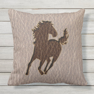 Lädersynt häst soft kudde