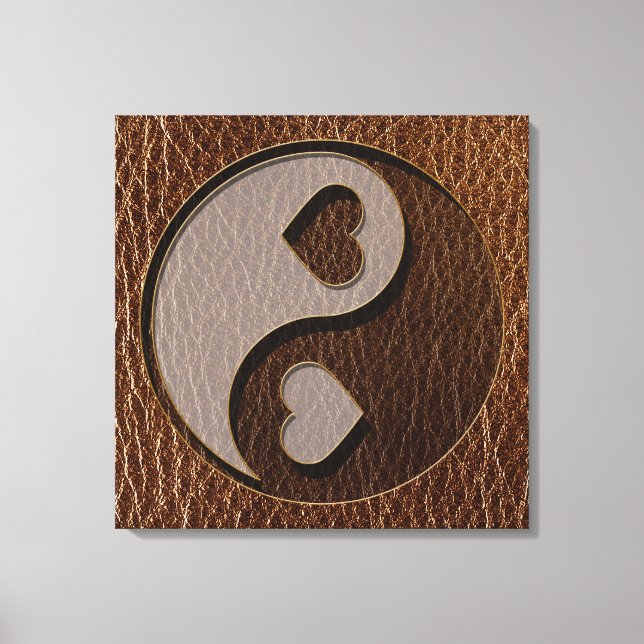 Lädertitta Yin Yang Heart Canvastryck (Framsida)