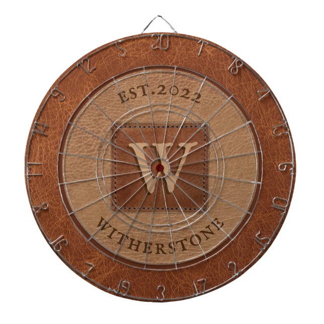Läderton Brun Kastanjebrun Darttavla (Framsidan)