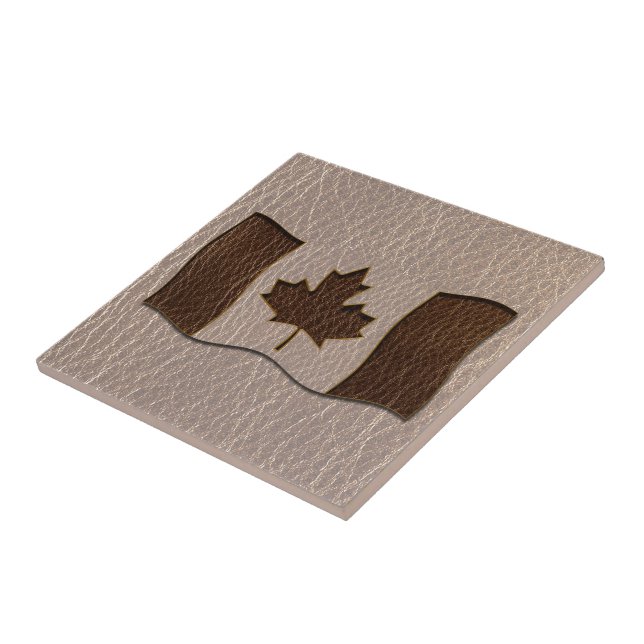 Läderutkik Canada Flagga Soft Kakelplatta (Sidan)