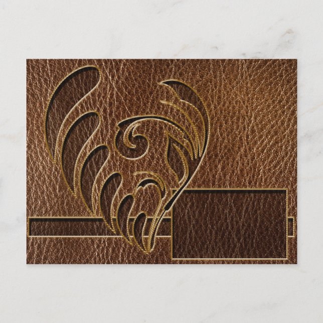 Läderutseende blomma vykort (Framsida)