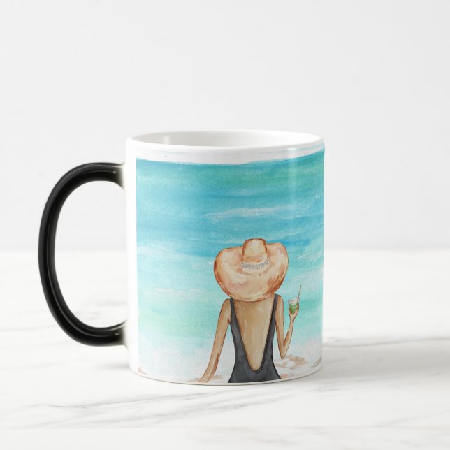 ladie på stranden magisk mugg (Vänster)