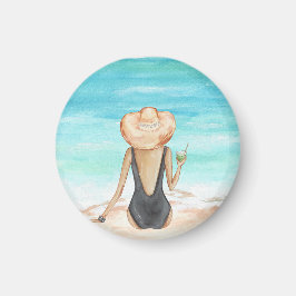 ladie på stranden magnet