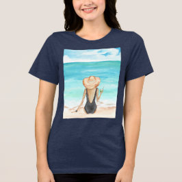 ladie på stranden t shirt