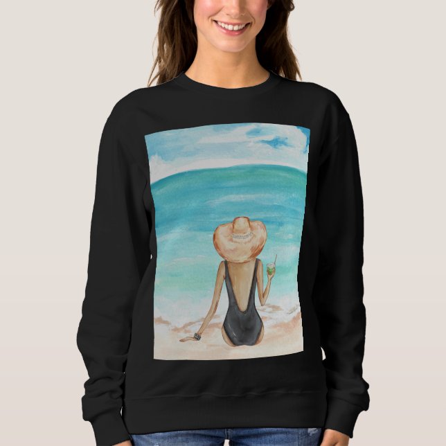 ladie på stranden t shirt (Framsida)