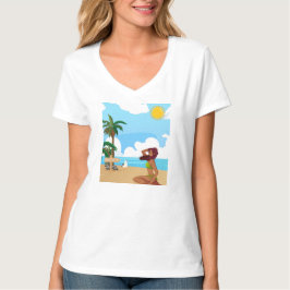 ladie på stranden t shirt