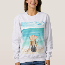 ladie på stranden t shirt
