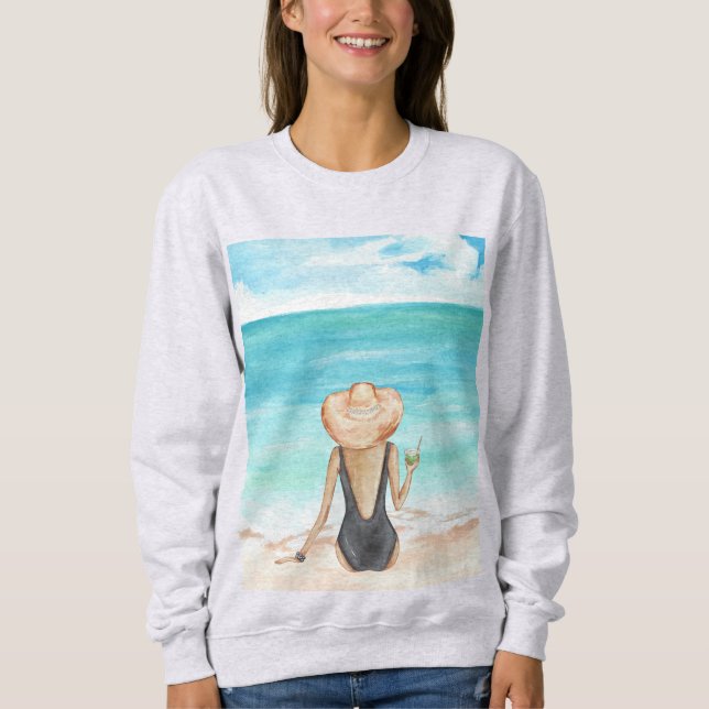 ladie på stranden t shirt (Framsida)