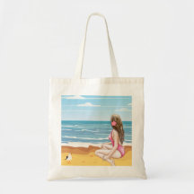 ladie på stranden
