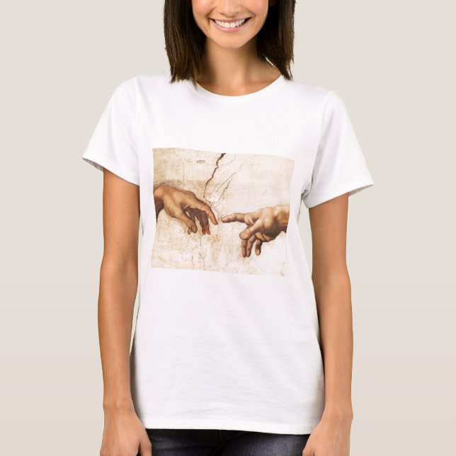 Ladie's Baby Doll Shirt - Skapandet av Adam T Shirt (Framsida)