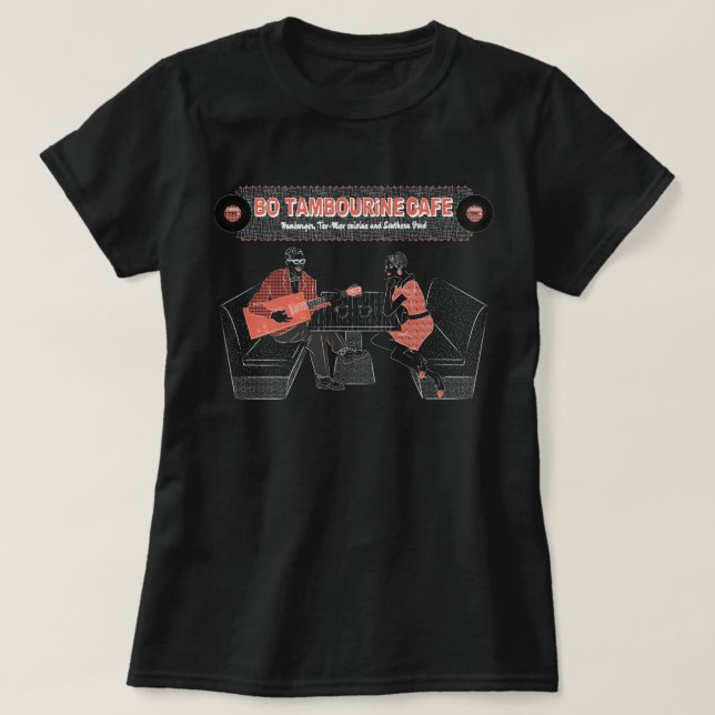 Ladies BO TAMBOURiNE CAFE T Shirt (Design framsida)