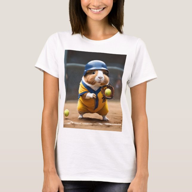 Ladies Guinea Pig Softball Superstar, Tshirt T Shirt (Framsida)
