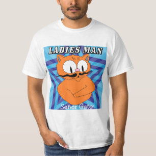 "LADIES MAN" Señor Gato™ Mustasch Katt Rolig T Shirt