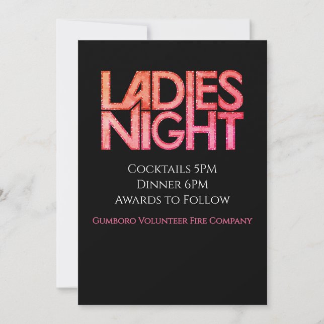 Ladies Night Template Inbjudningar (Framsida)