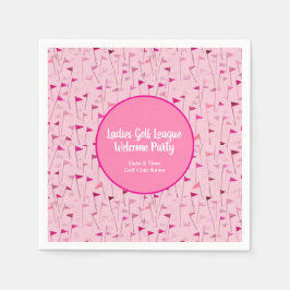 Ladies Pink Golf Flag Paper Napkins Pappersservett