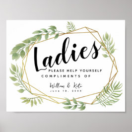 ladies restroom sign - toiletries basket Crystal Poster