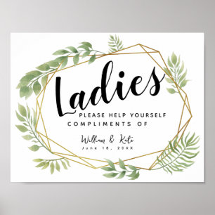 ladies restroom sign - toiletries basket Crystal Poster