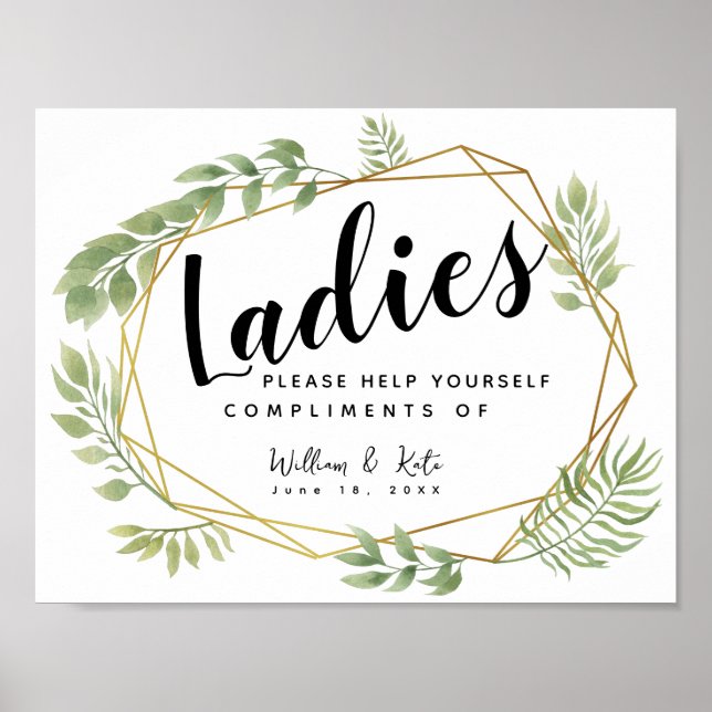 ladies restroom sign - toiletries basket Crystal Poster (Framsidan)