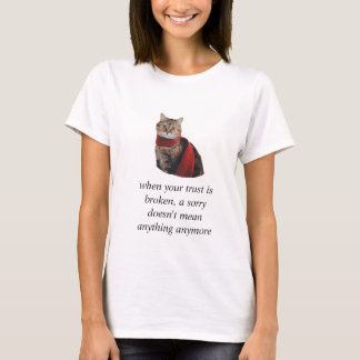 Ladies T-shirt Cat Graphic 3D Print with text