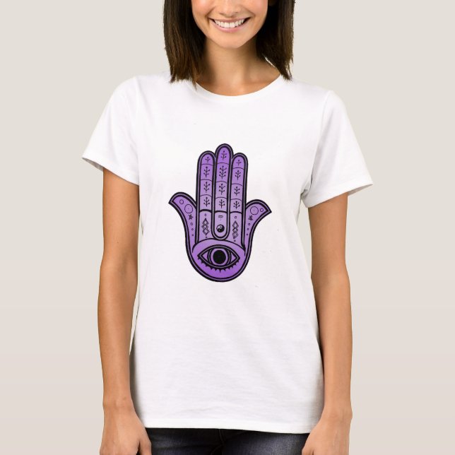 Ladies tee-shirt with Hand of Fatima design T Shirt (Framsida)