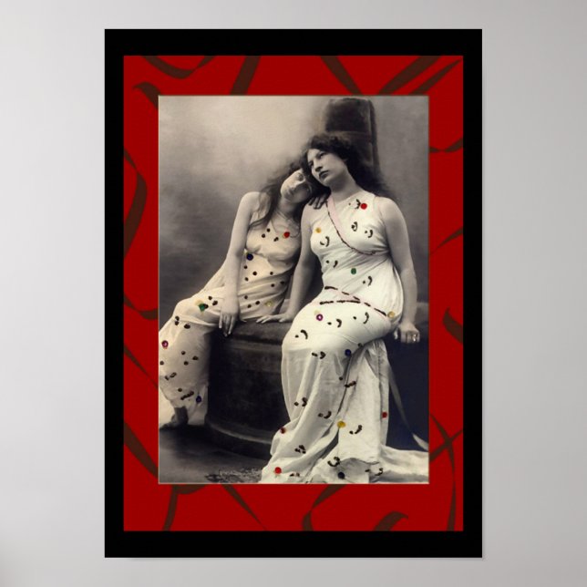 Ladies with long hair  Victorian image Poster (Framsidan)