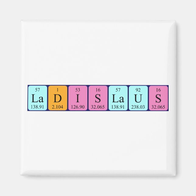 Ladislaus periodiska bord namn magnet (Framsidan)