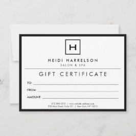 Lådlogo med din initial svart/vit presentkort