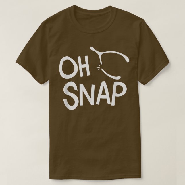 Lädny Oh Snap Thanksgiving Turkey Cute Wishbone Bo T Shirt (Design framsida)